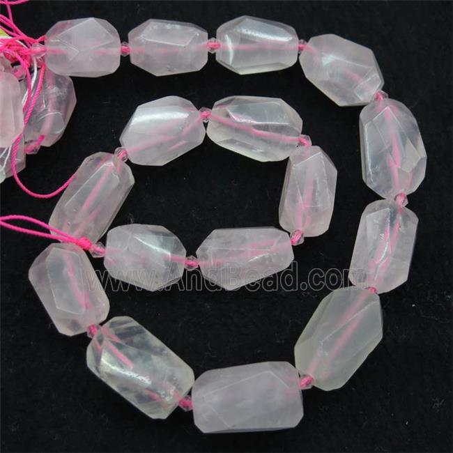 Rose Quartz nugget beads, pink, freeform