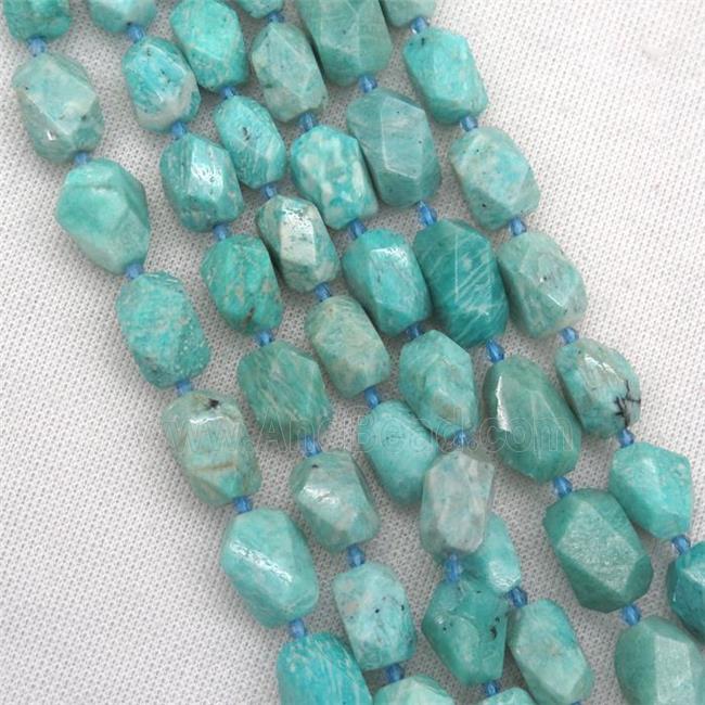 green Amazonite nugget beads, freeform
