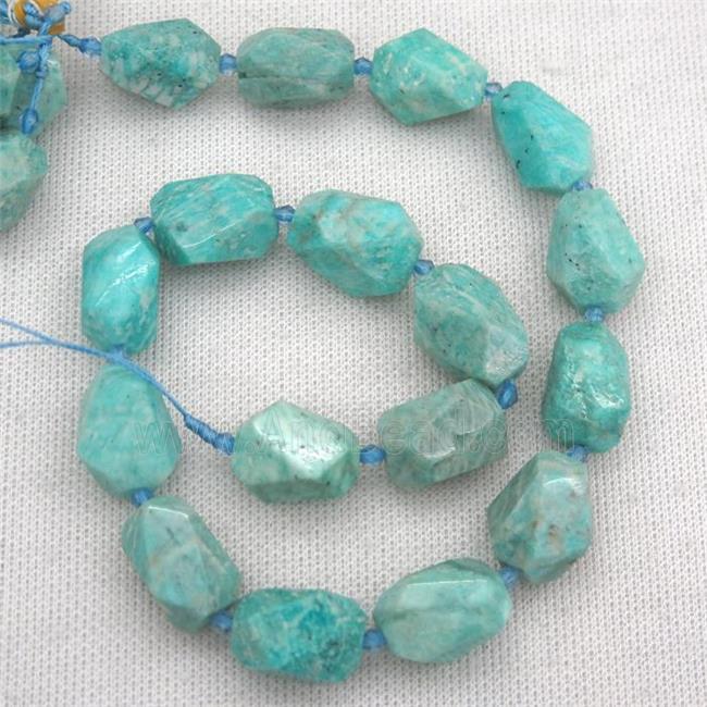 green Amazonite nugget beads, freeform