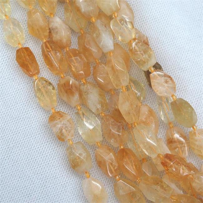 yellow Citrine nugget beads, freeform