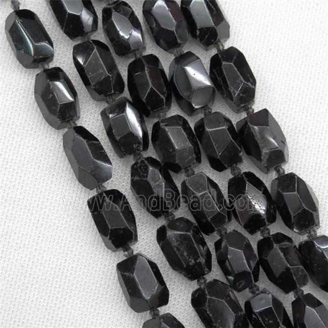 black Tourmaline nugget beads, freeform