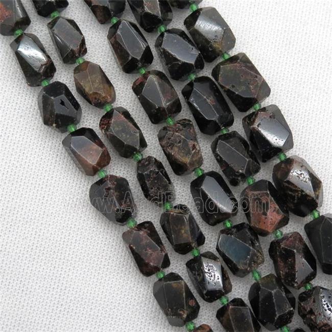 darkgreen Garnet nugget beads, freeform