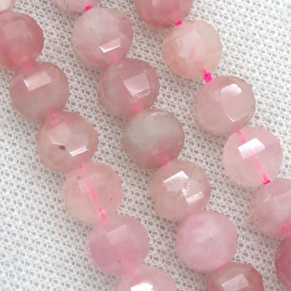 Madagascar Rose Quartz beads, pink, lantern