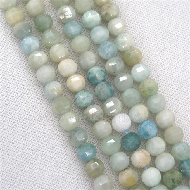 Aquamarine beads, lantern, ab-grade