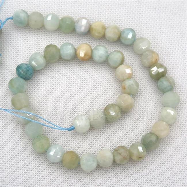Aquamarine beads, lantern, ab-grade