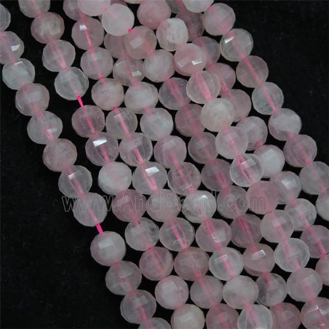 Rose Quartz beads, pink, lantern