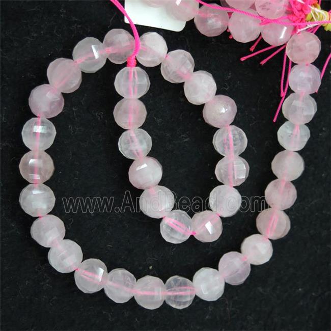 Rose Quartz beads, pink, lantern