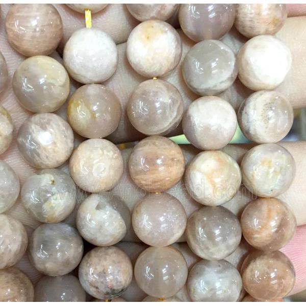 round pink sunstone beads, B grade