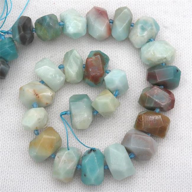 Chinese Amazonite nugget beads, faceted freeform