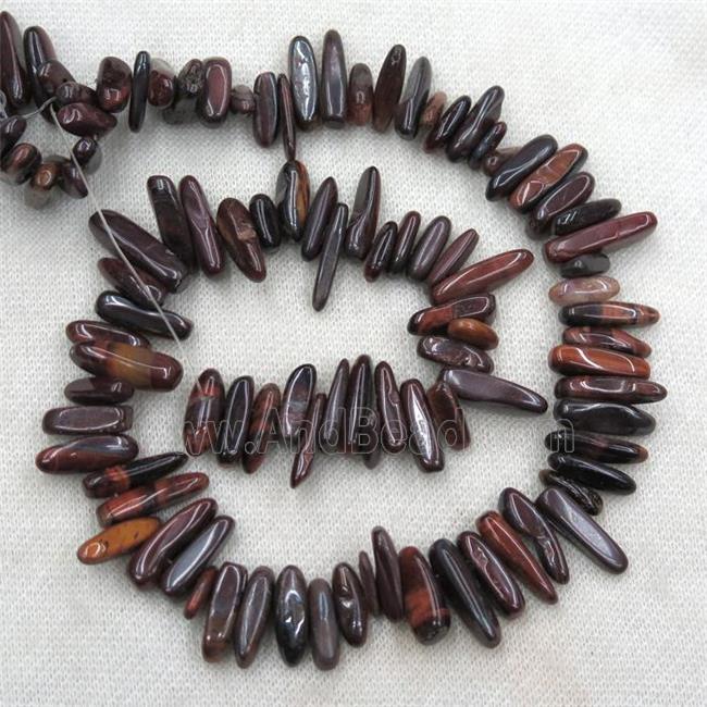 red tiger eye stick chip beads