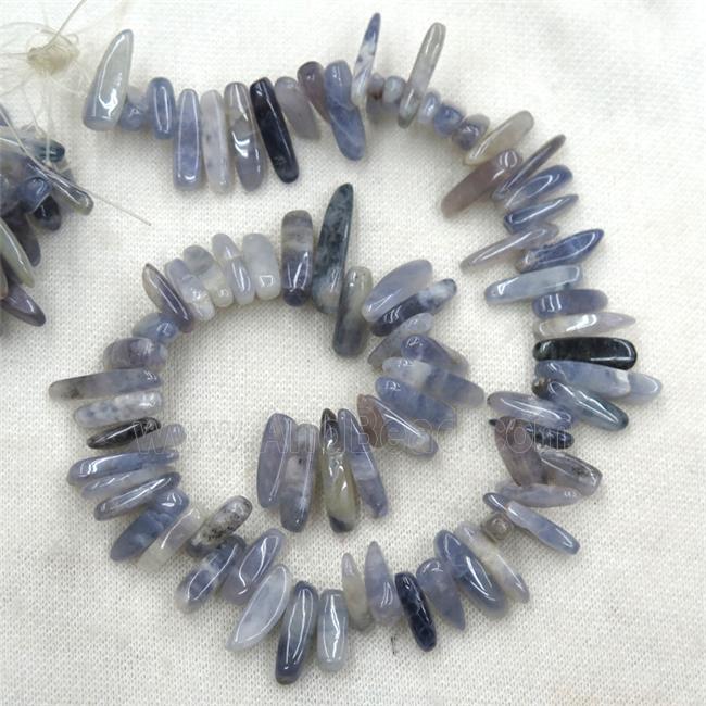 iolite stick beads, chips, freeform