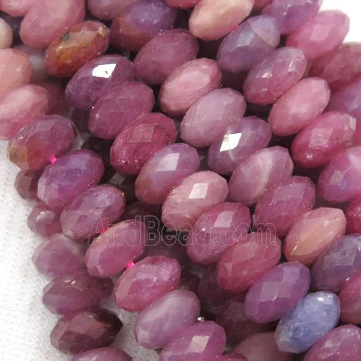 Tanzanian Ruby Beads, faceted rondelle