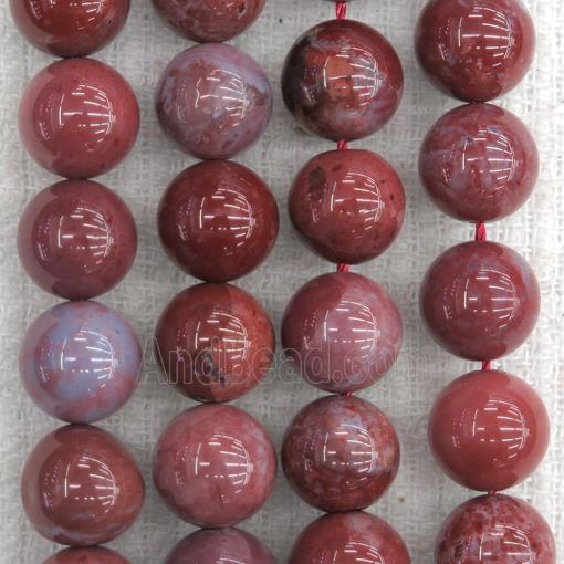 round Portuguese Agate beads, red