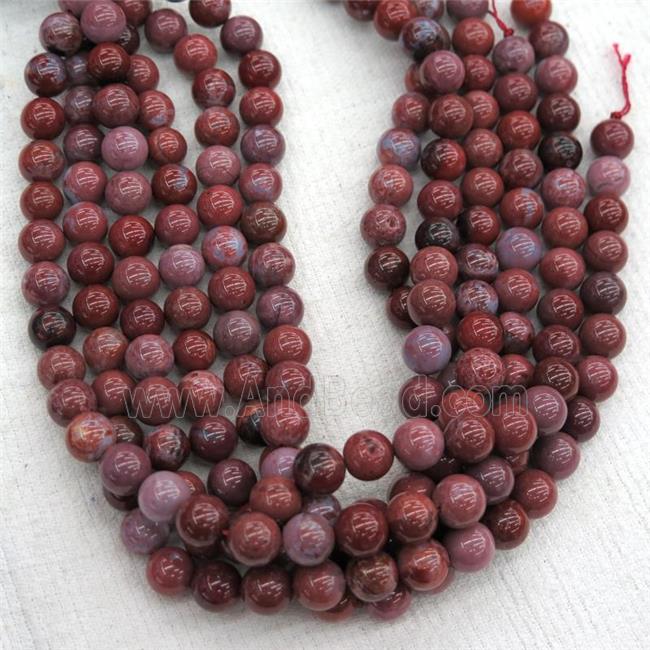 round Portuguese Agate beads, red
