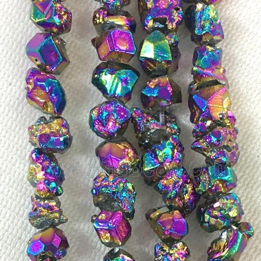 rainbow pyrite bead, chips, freeform