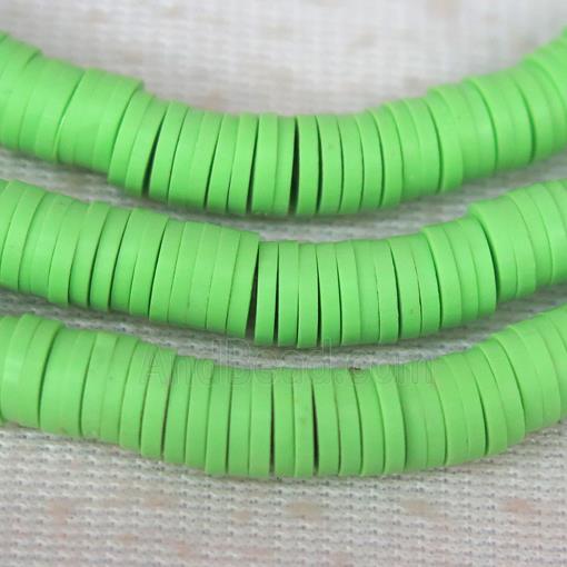 green Fimo Polymer Clay heishi beads
