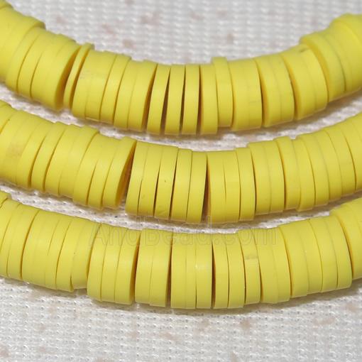 yellow Fimo Polymer Clay heishi beads