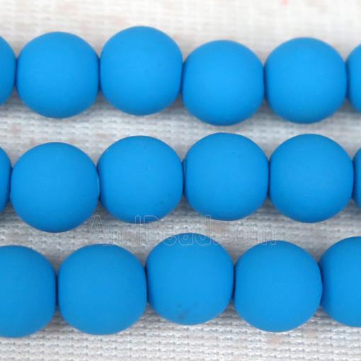 round blue Fimo Polymer Clay Beads
