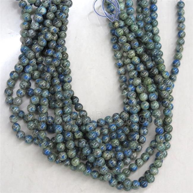 Natural K2 Jasper Beads Blue Smooth Round