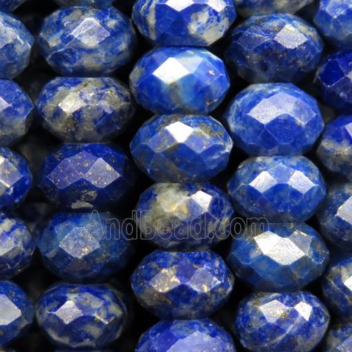blue Lapis lazuli beads, faceted rondelle