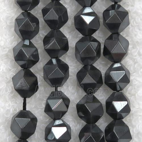 hematite beads ball, faceted round