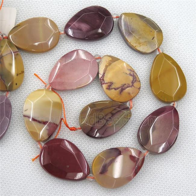 Mookaite beads, faceted teardrop