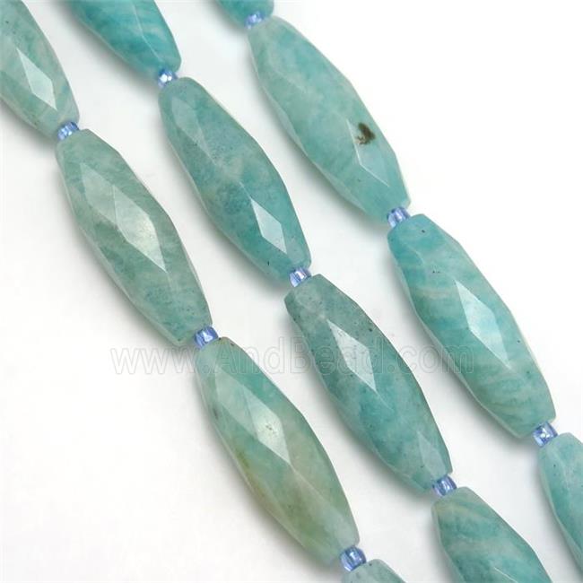 gren Amazonite beads, faceted rice