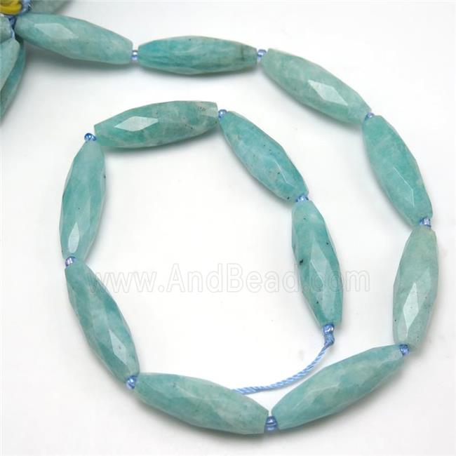 gren Amazonite beads, faceted rice