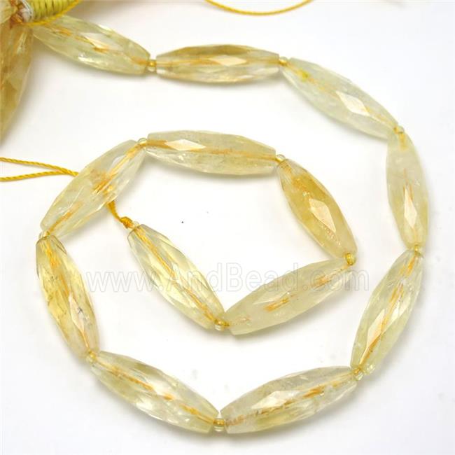 yellow Citrine beads, faceted rice