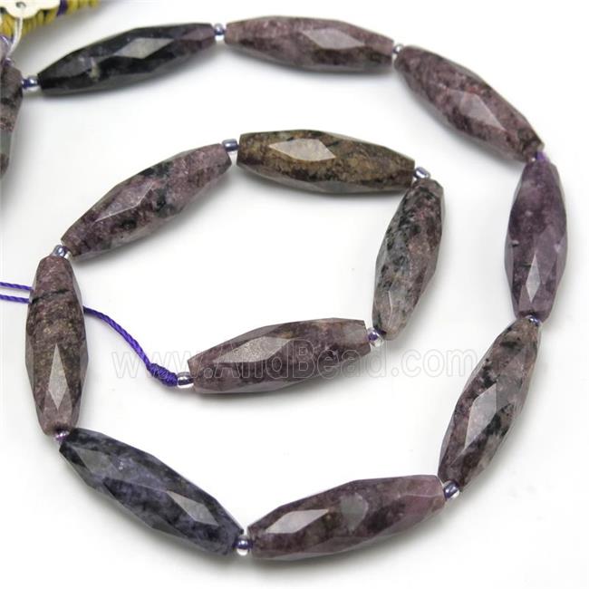 purple Charoite beads, faceted rice