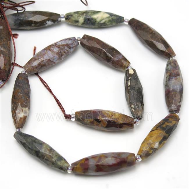 Pietersite Jasper Beads, faceted rice