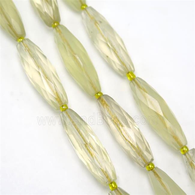 Lemon Quartz beads, faceted rice