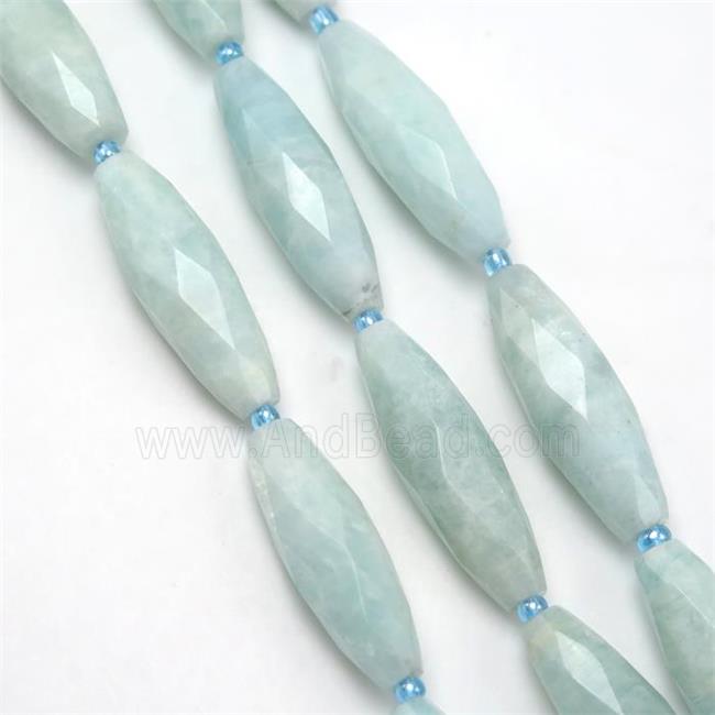 blue Amazonite beads, faceted rice