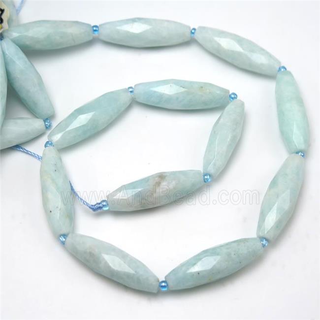 blue Amazonite beads, faceted rice