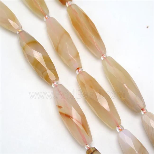 red Agate beads, faceted rice