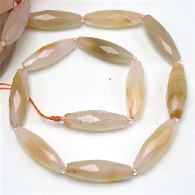 red Agate beads, faceted rice