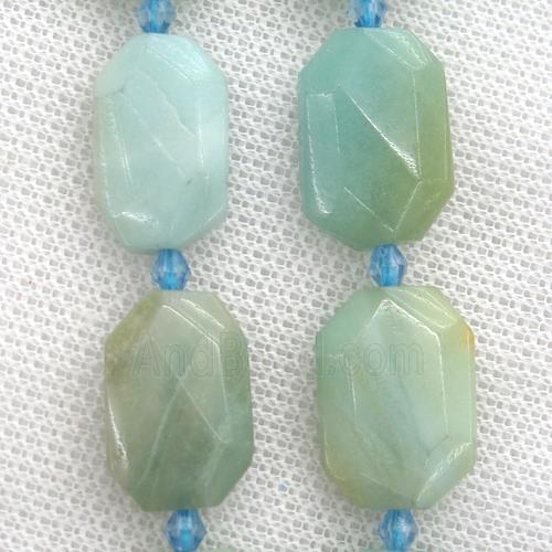 Chinese Amazonite beads, faceted rectangle