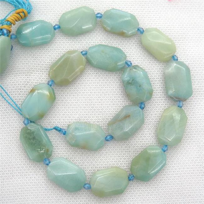 Chinese Amazonite beads, faceted rectangle