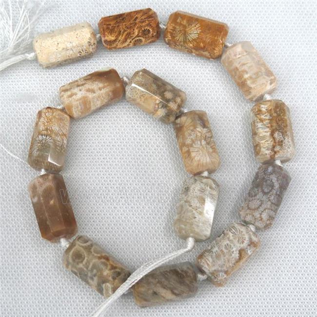 Coral Fossil tube beads