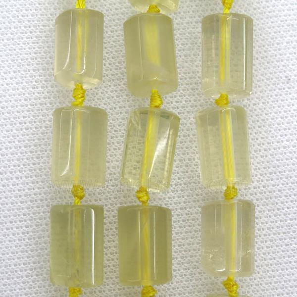 Lemon Quartz beads, faceted Column