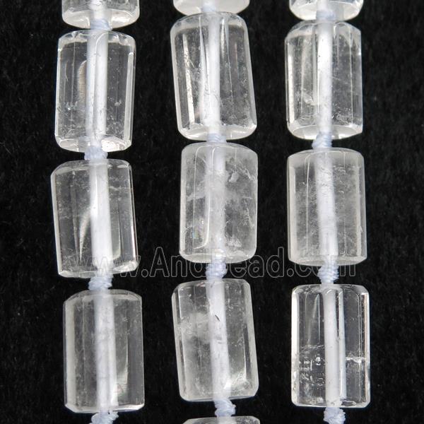 Clear Quartz Beads, faceted column