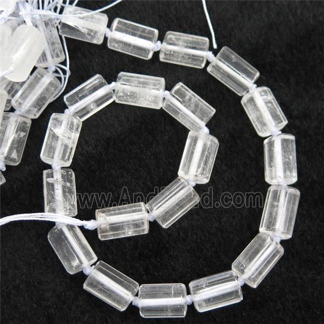 Clear Quartz Beads, faceted column