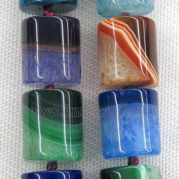 Druzy Agate column beads, mix colors