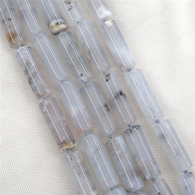 blue Chalcedony Agate column beads