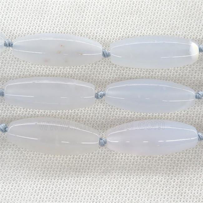 blue Chalcedony Agate rice beads