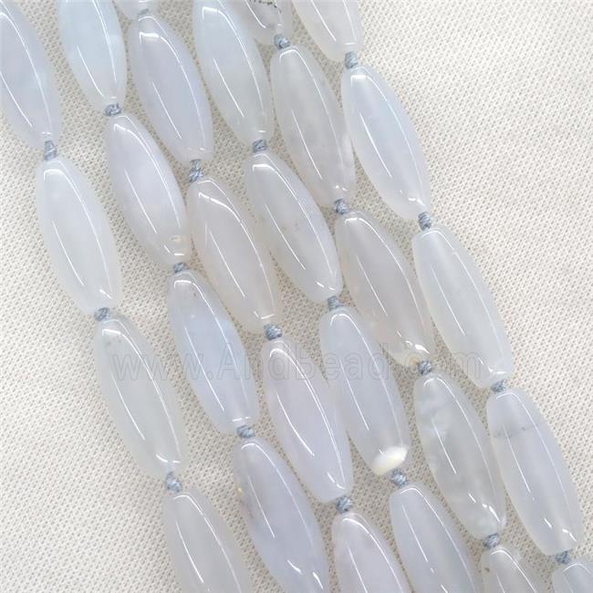 blue Chalcedony Agate rice beads