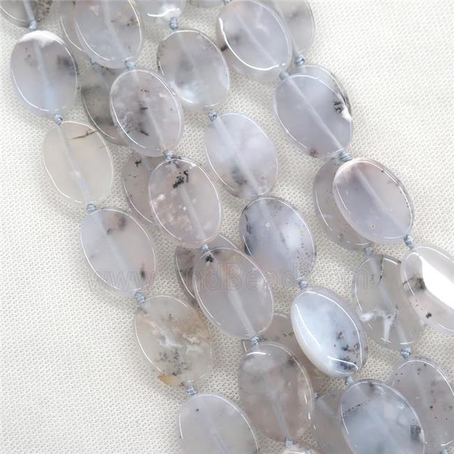 blue Chalcedony Agate oval beads