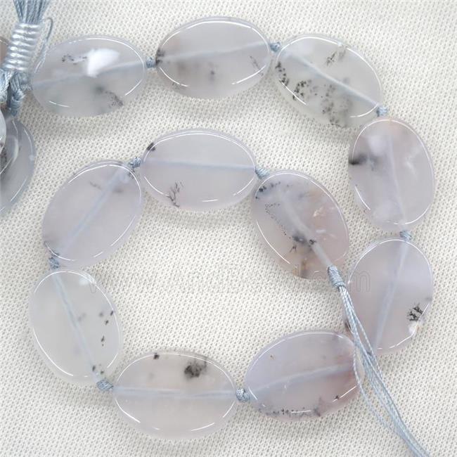 blue Chalcedony Agate oval beads