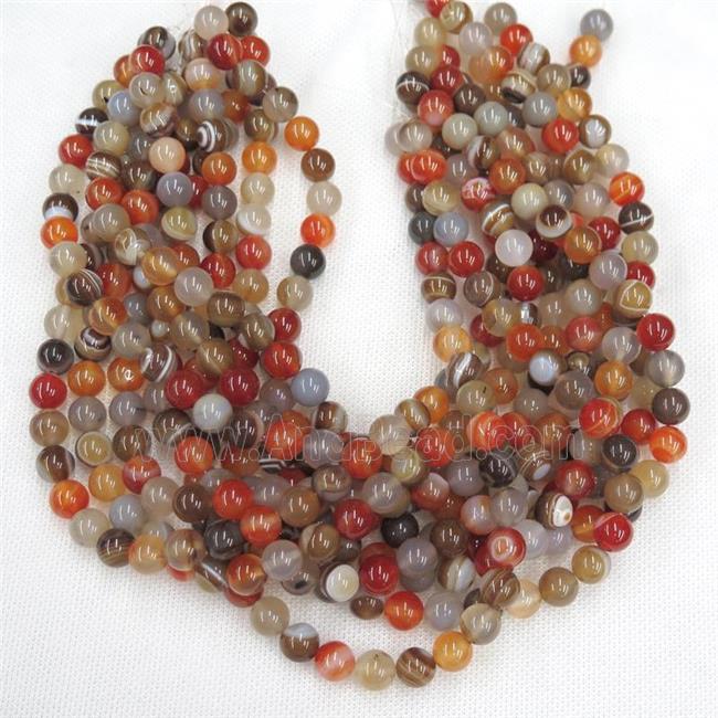natural Brazilian Stripe Agate Beads, round