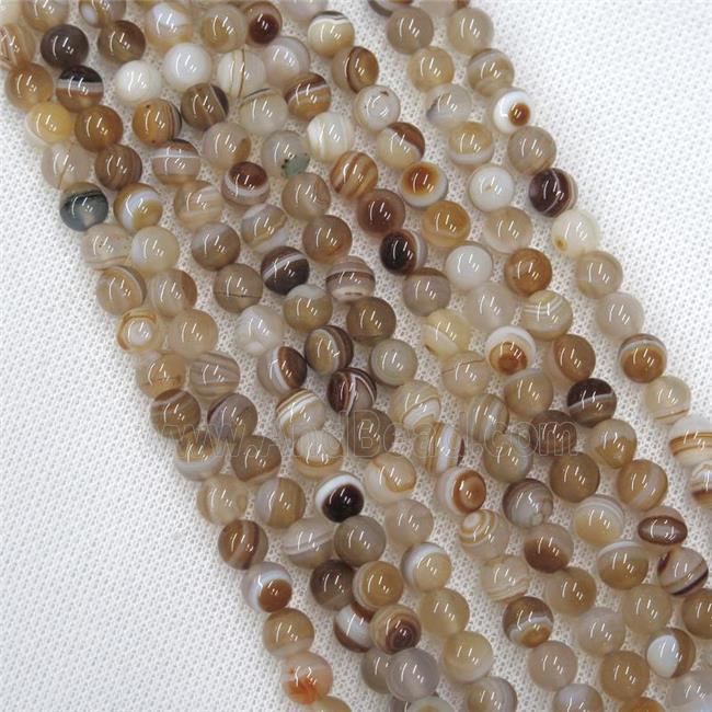 round coffee stripe agate beads